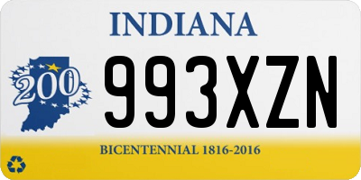 IN license plate 993XZN