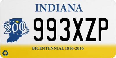 IN license plate 993XZP