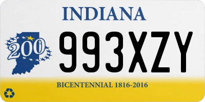 IN license plate 993XZY