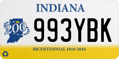 IN license plate 993YBK