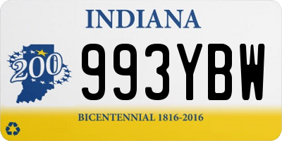 IN license plate 993YBW