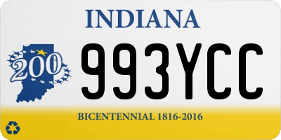 IN license plate 993YCC