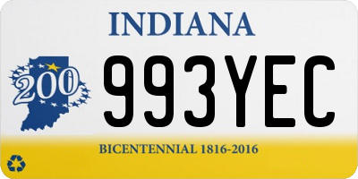 IN license plate 993YEC