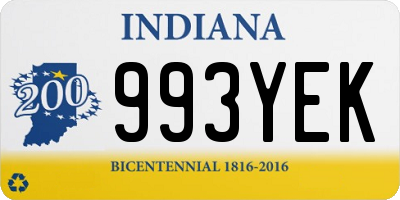 IN license plate 993YEK