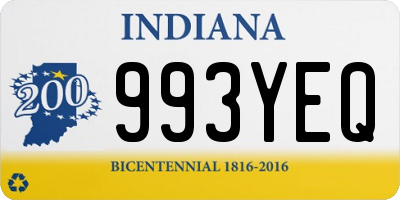 IN license plate 993YEQ