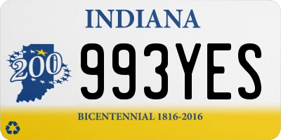 IN license plate 993YES