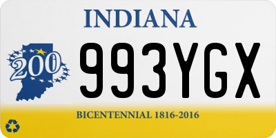 IN license plate 993YGX