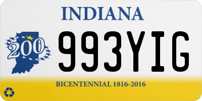 IN license plate 993YIG