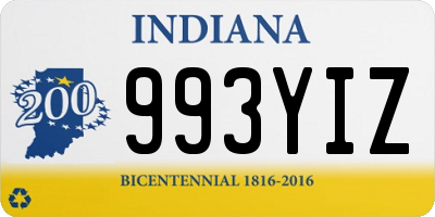 IN license plate 993YIZ