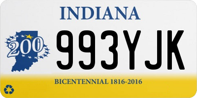 IN license plate 993YJK