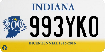 IN license plate 993YKO