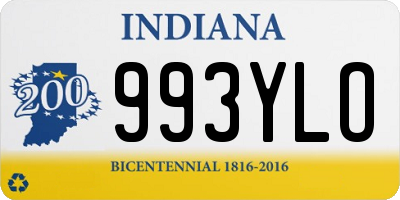 IN license plate 993YLO