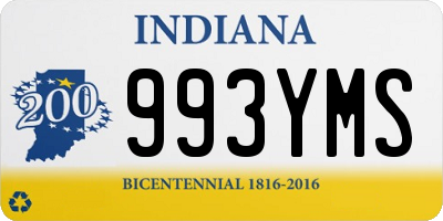 IN license plate 993YMS