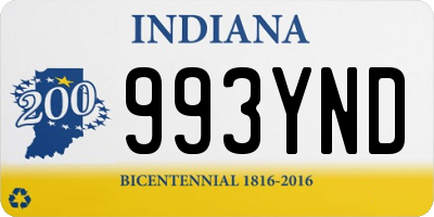 IN license plate 993YND