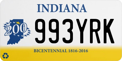 IN license plate 993YRK