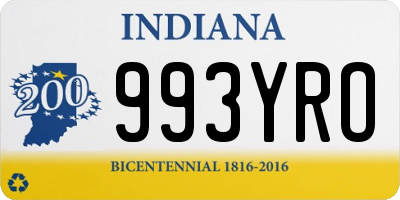 IN license plate 993YRO