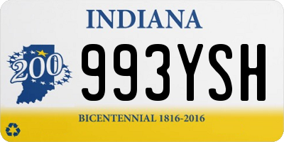 IN license plate 993YSH