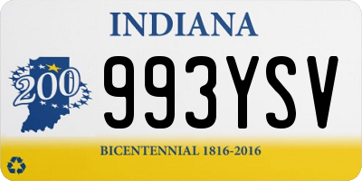 IN license plate 993YSV