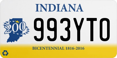 IN license plate 993YTO