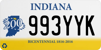 IN license plate 993YYK