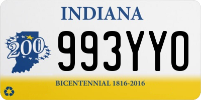 IN license plate 993YYO