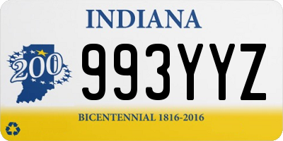 IN license plate 993YYZ