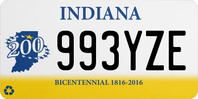 IN license plate 993YZE