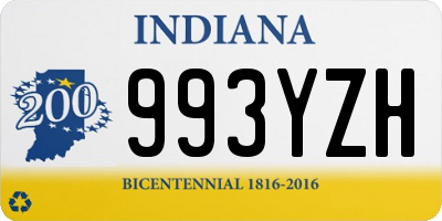 IN license plate 993YZH