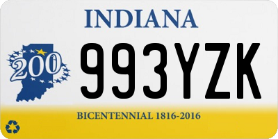 IN license plate 993YZK