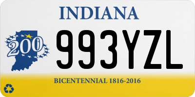 IN license plate 993YZL