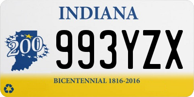 IN license plate 993YZX