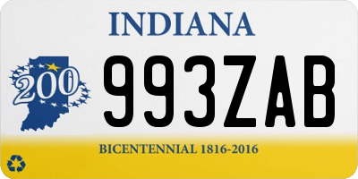 IN license plate 993ZAB