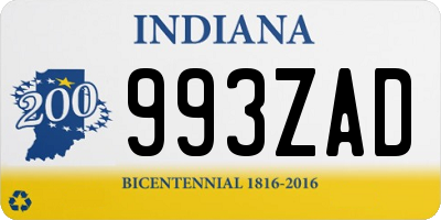 IN license plate 993ZAD