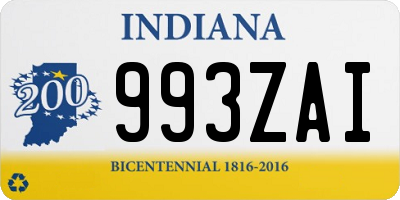 IN license plate 993ZAI