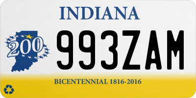 IN license plate 993ZAM