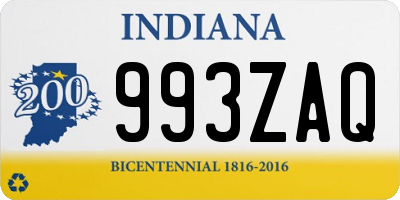 IN license plate 993ZAQ