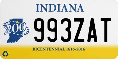 IN license plate 993ZAT