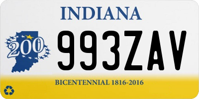 IN license plate 993ZAV