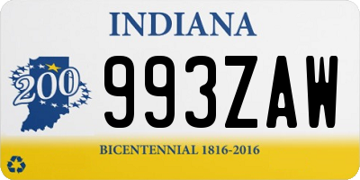 IN license plate 993ZAW