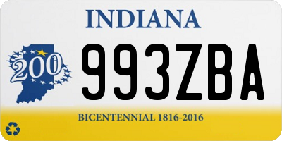 IN license plate 993ZBA