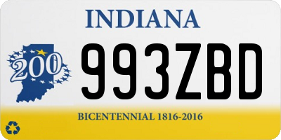 IN license plate 993ZBD