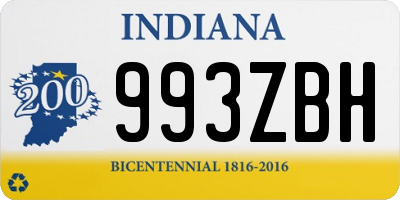 IN license plate 993ZBH