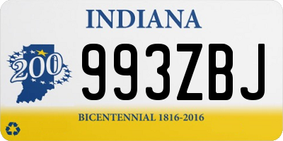 IN license plate 993ZBJ