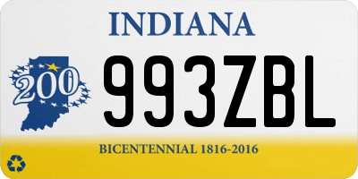 IN license plate 993ZBL