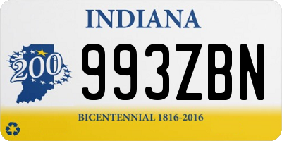 IN license plate 993ZBN