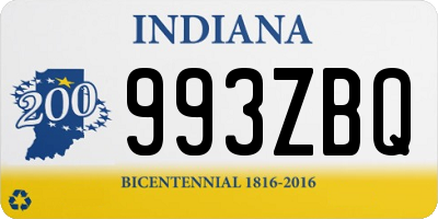 IN license plate 993ZBQ