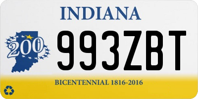 IN license plate 993ZBT