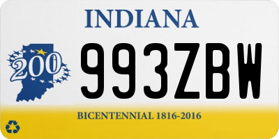 IN license plate 993ZBW