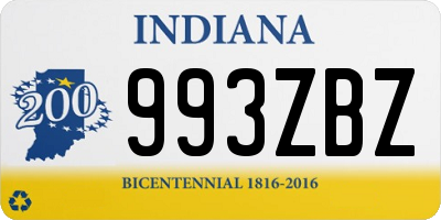 IN license plate 993ZBZ