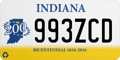 IN license plate 993ZCD